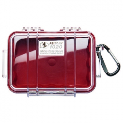 Pelican 1020 Micro Case - Clear with Red