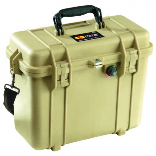 Pelican 1430 Case with Office Divider and Lid Organiser - Desert Tan