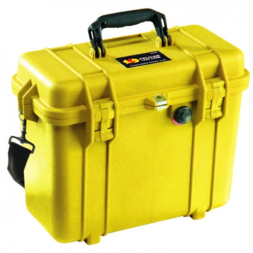 Pelican 1430 Case with Office Divider and Lid Organiser - Yellow
