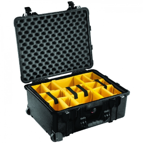 Pelican 1560 Case with Padded Divider Set - Black